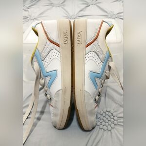 Women's (Youth) White with Blue/lime/orange Trim OFF THE WALL low-top Sneakers